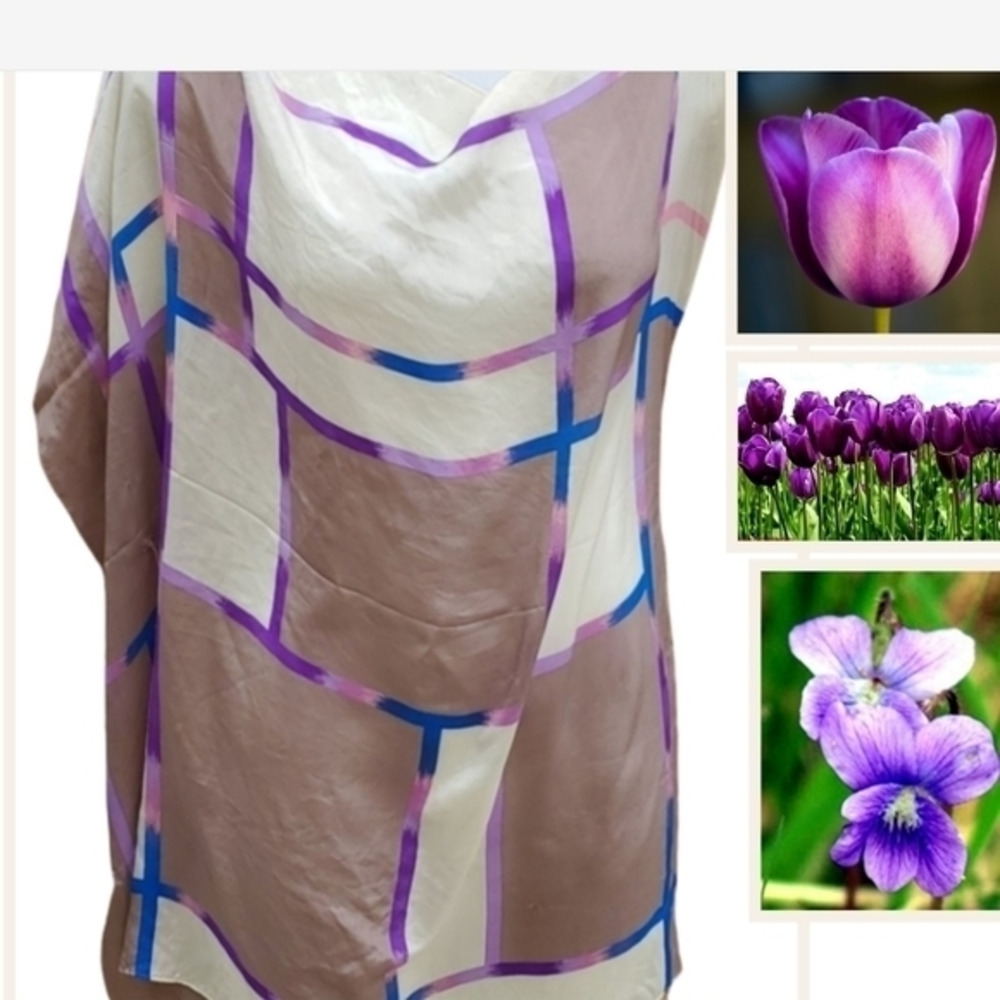 The‎ Luxury of Silk vintage Geometric scarf